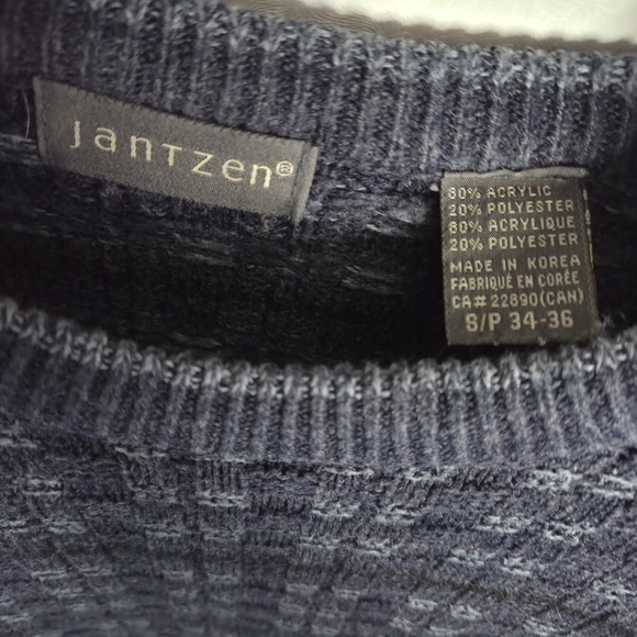 Men's Navy Patterned Sweater - Picture 2 of 5